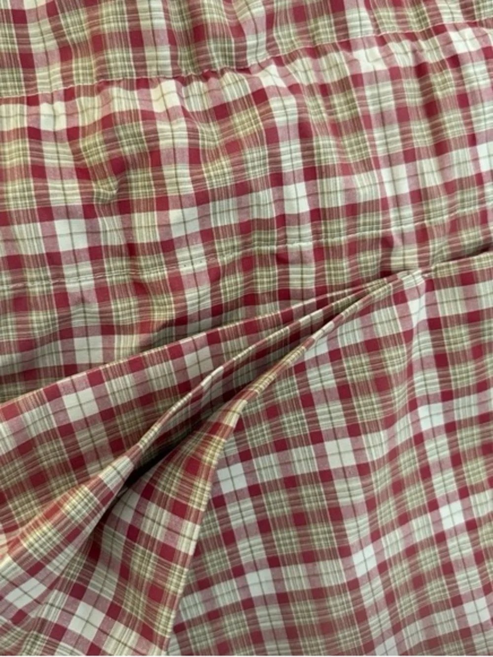 Waverly Amanda Tea Rose plaid farmhouse/country curtain valances